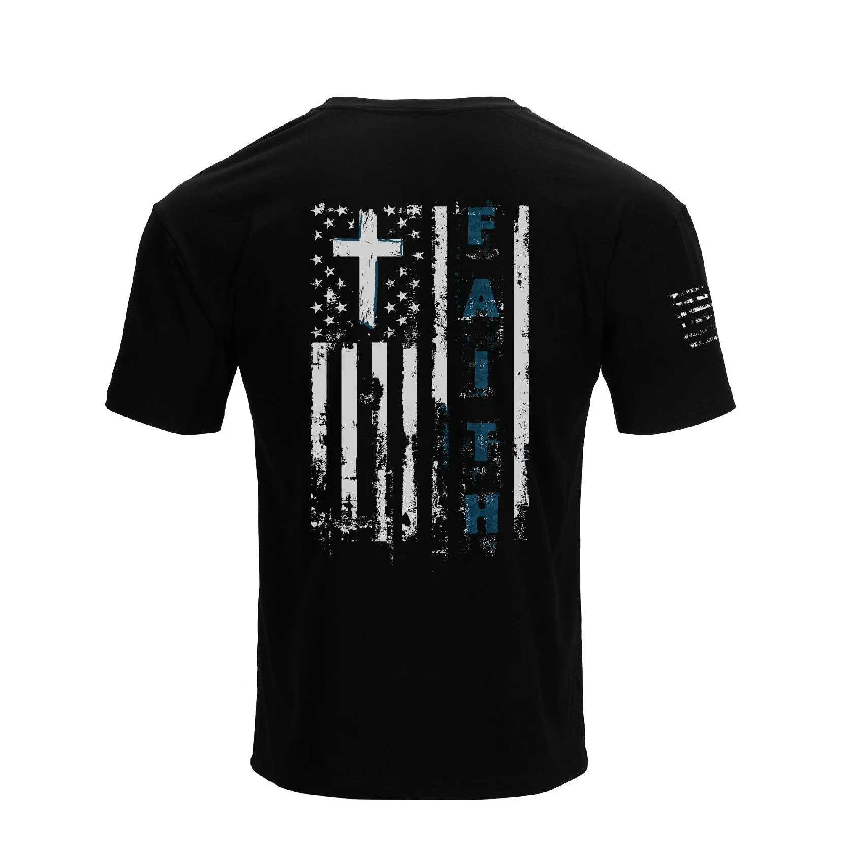 100% COTTON FAITH IN USA FLAG GRAPHIC TEE WATERPROOF