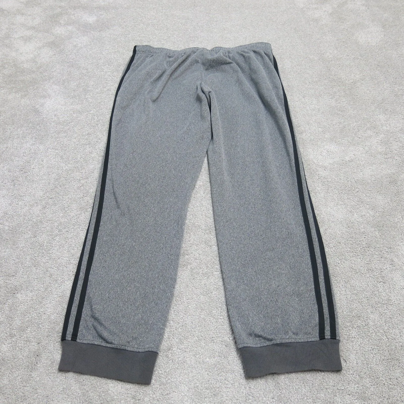 Adidas Men Activewear Track Jogger Pant 3 Striped Elastic Waist Heather Gray XL