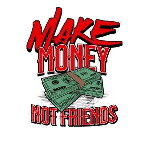 Air Jordan 4 Red Cement - White T-Shirt (MAKE MONEY NOT FRIENDS)