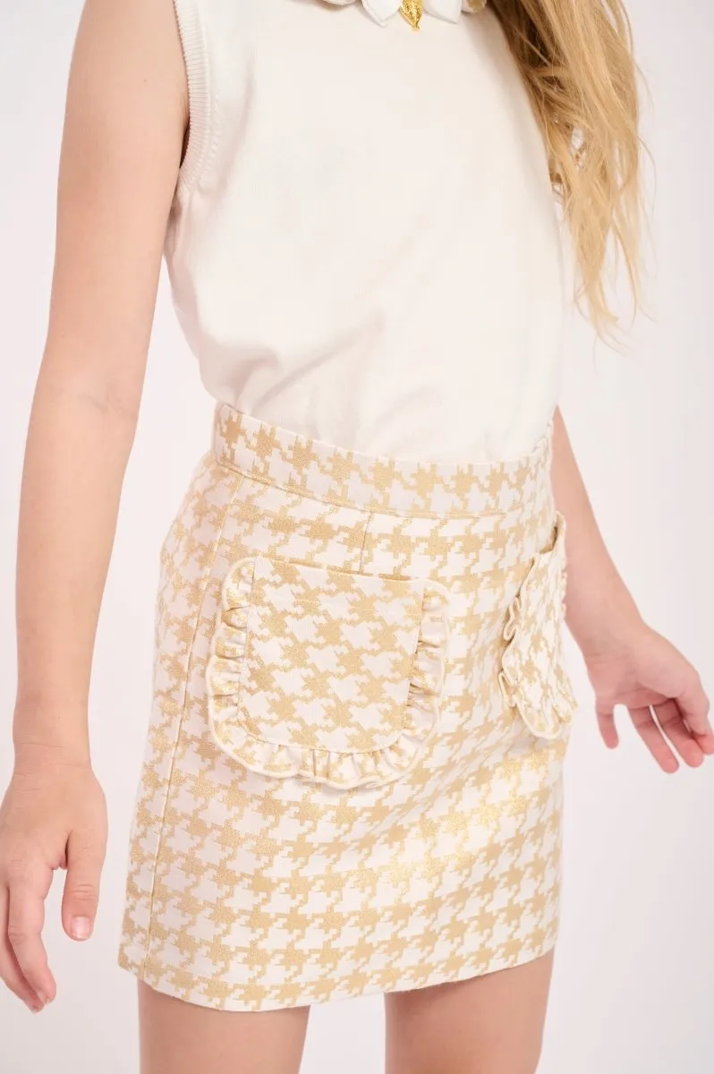 ALETA HOUNDSTOOTH SKIRT