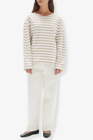 Assembly Label - Bateau Long Sleeve Tee - Tan/White