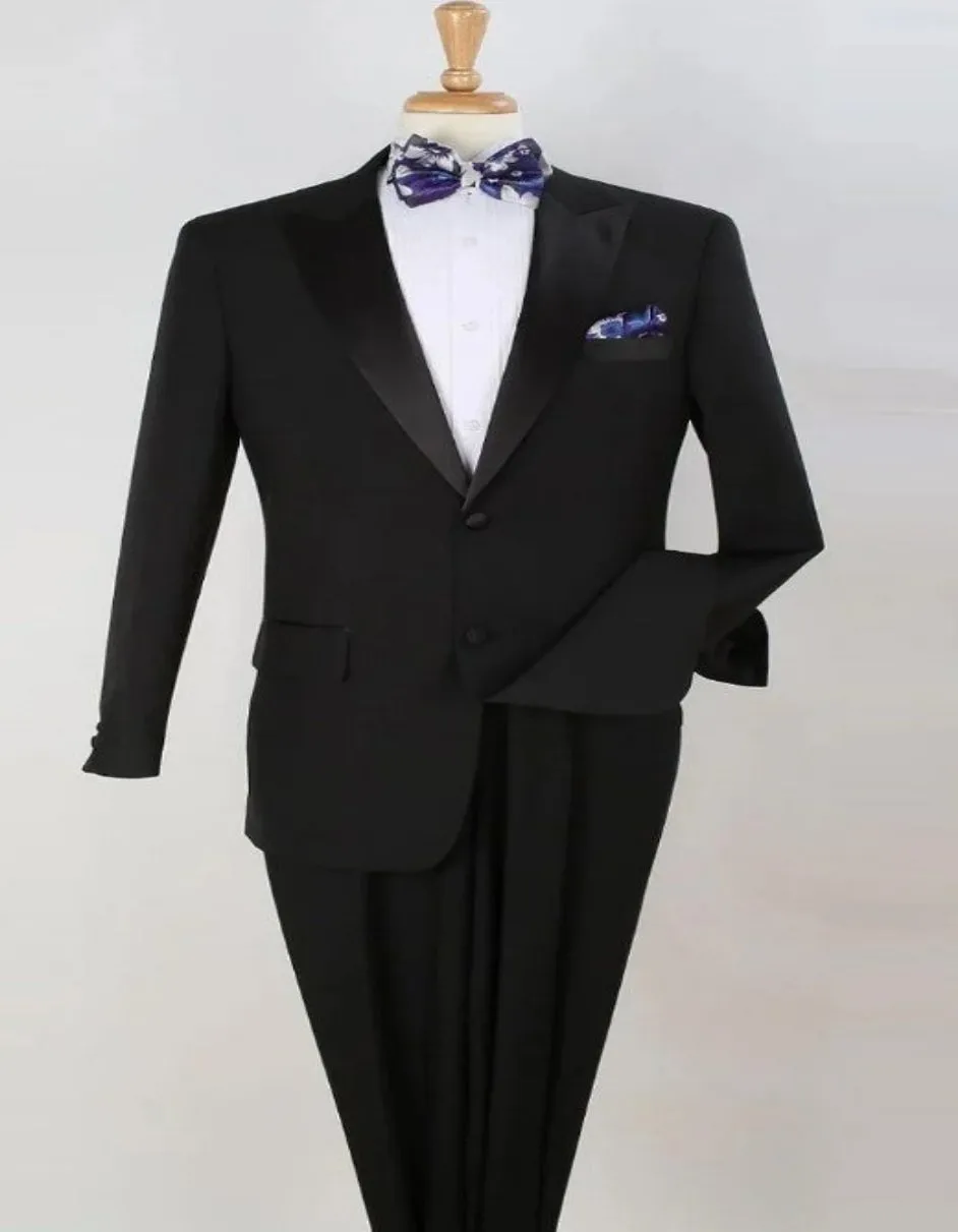 Black Tuxedo - Two Button Style Mens Wedding Suit - Black Prom Suit