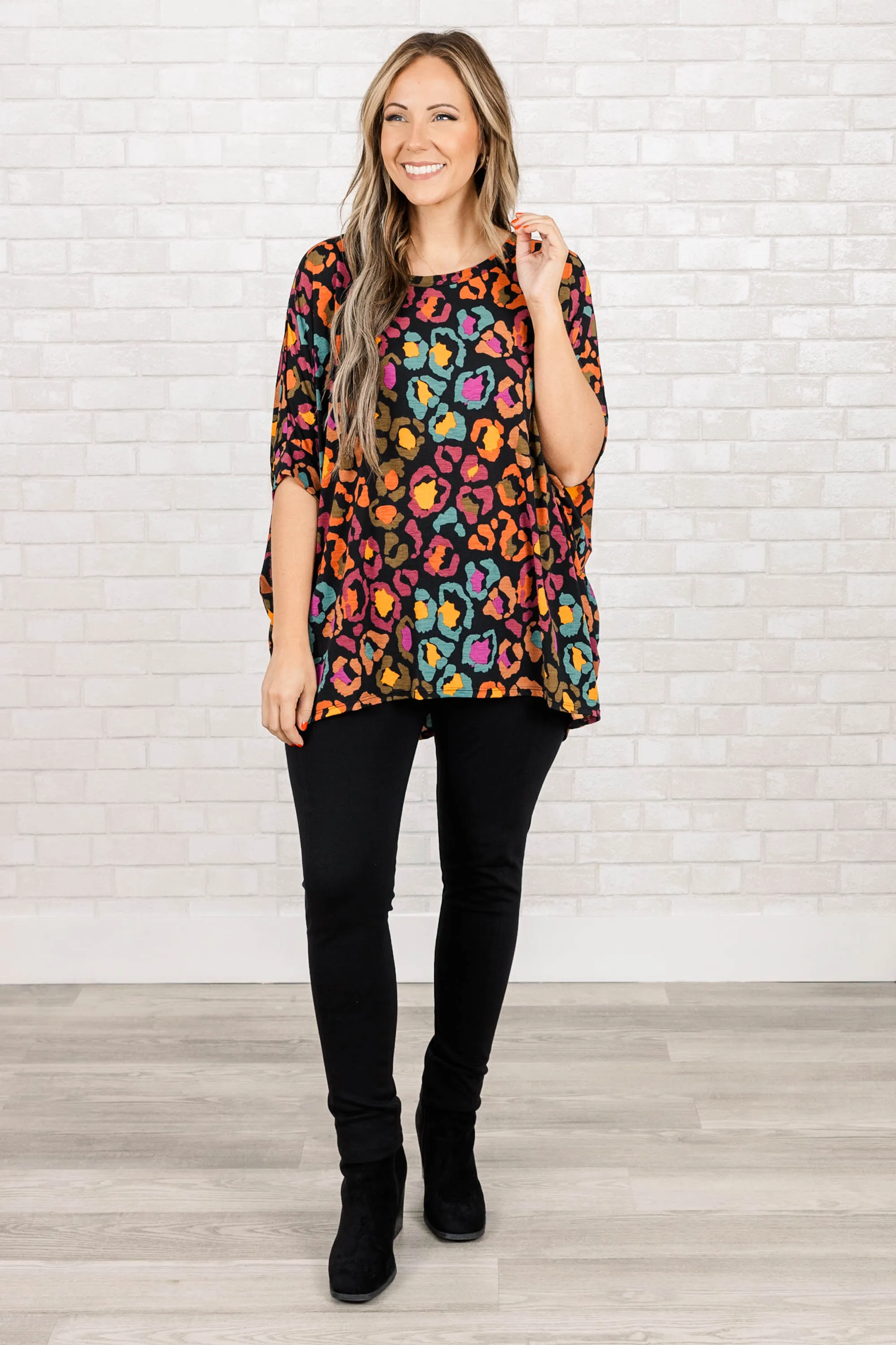 Blissful Thinking Top, Black Multi