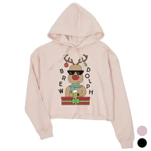 Brewdolph Womens Crop Hoodie