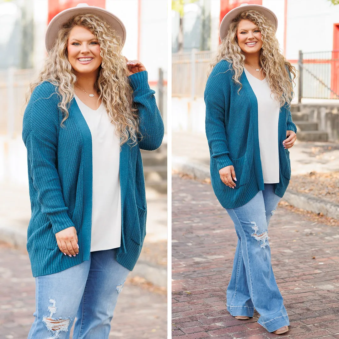 Brighter Than The Moon Cardigan, Teal