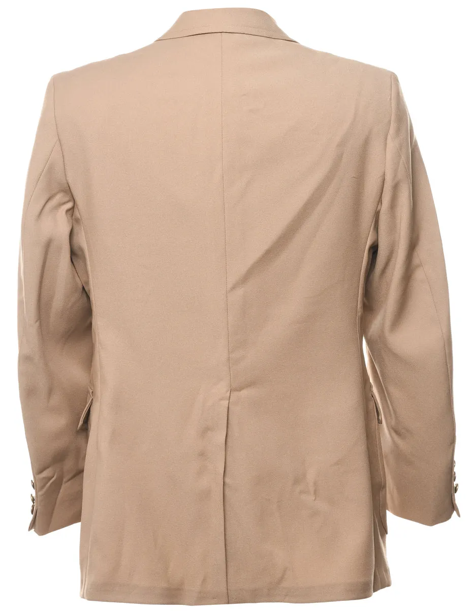 Button Front Beige Classic Blazer - L