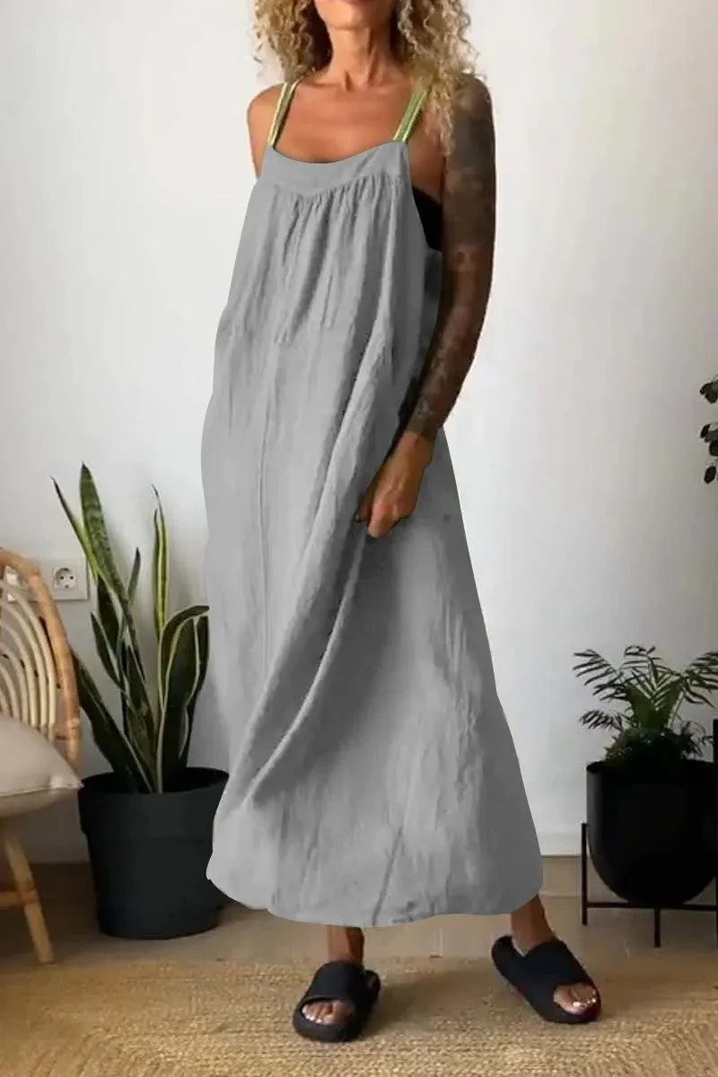 Casual Cotton and Linen Maxi dress