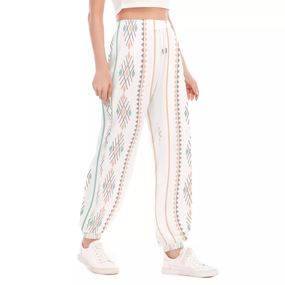 Diamond Sierra Women's Loose Striped Trousers With Waist drawstring