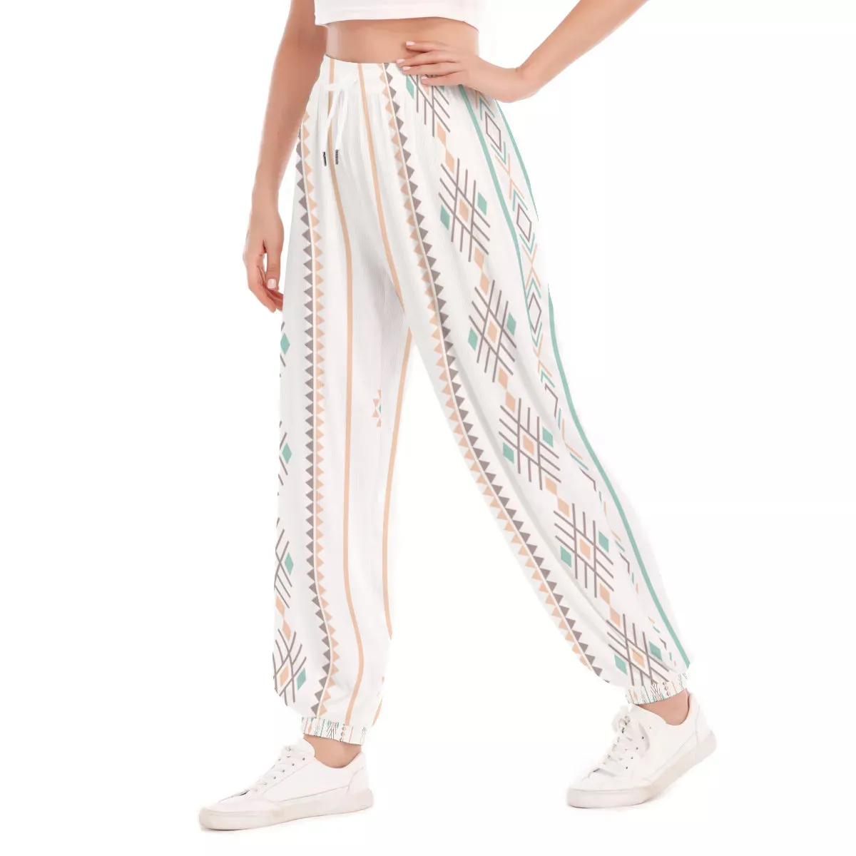 Diamond Sierra Women's Loose Striped Trousers With Waist drawstring