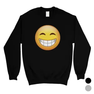 Emoji-Smiling Unisex Crewneck Sweatshirt Perfect Happy Entertaining