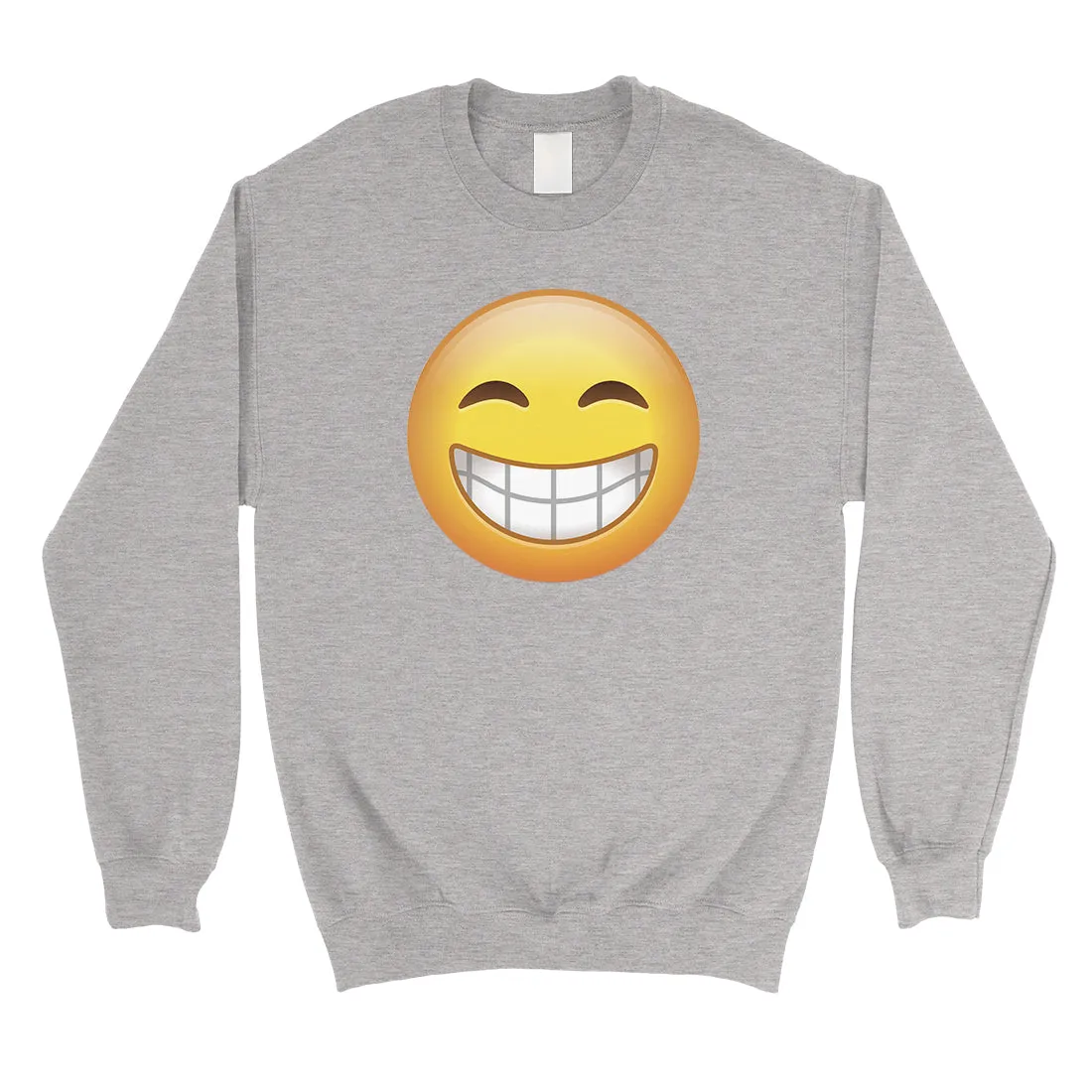 Emoji-Smiling Unisex Crewneck Sweatshirt Perfect Happy Entertaining