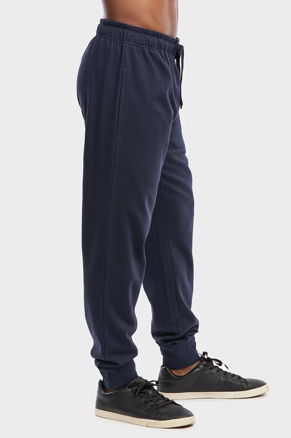 ET TU MEN'S LIGHTWEIGHT FLEECE JOGGER PANTS (SP1120E_NAVY)