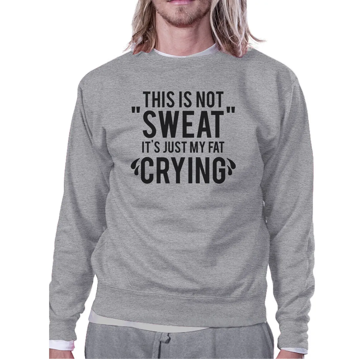 Fat Crying Unisex Crewneck Sweatshirt Funny Gym Workout Gift Top