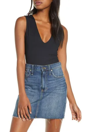 Free People Keep It Sleek Bodysuit In Black