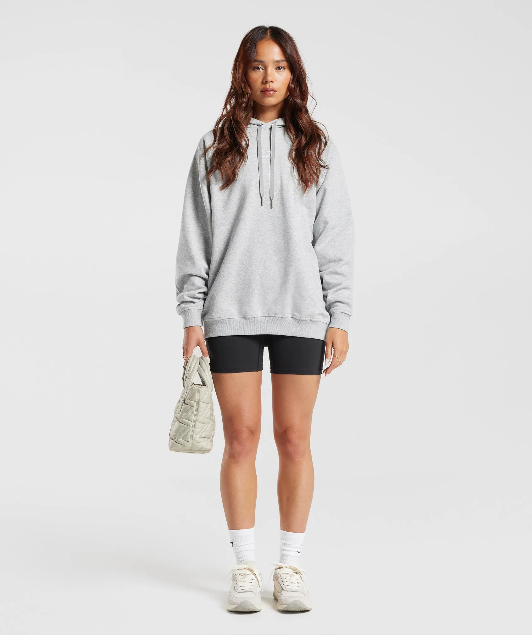 Gymshark Training Oversized Fleece Hoodie - Light Grey Marl