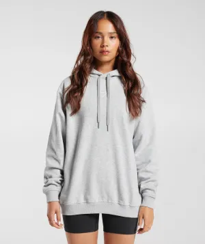 Gymshark Training Oversized Fleece Hoodie - Light Grey Marl