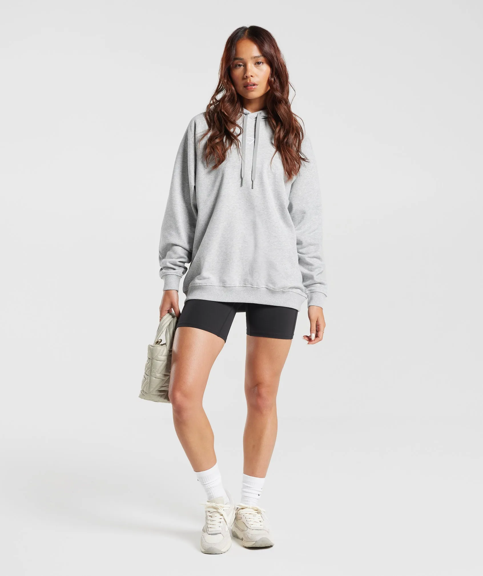 Gymshark Training Oversized Fleece Hoodie - Light Grey Marl