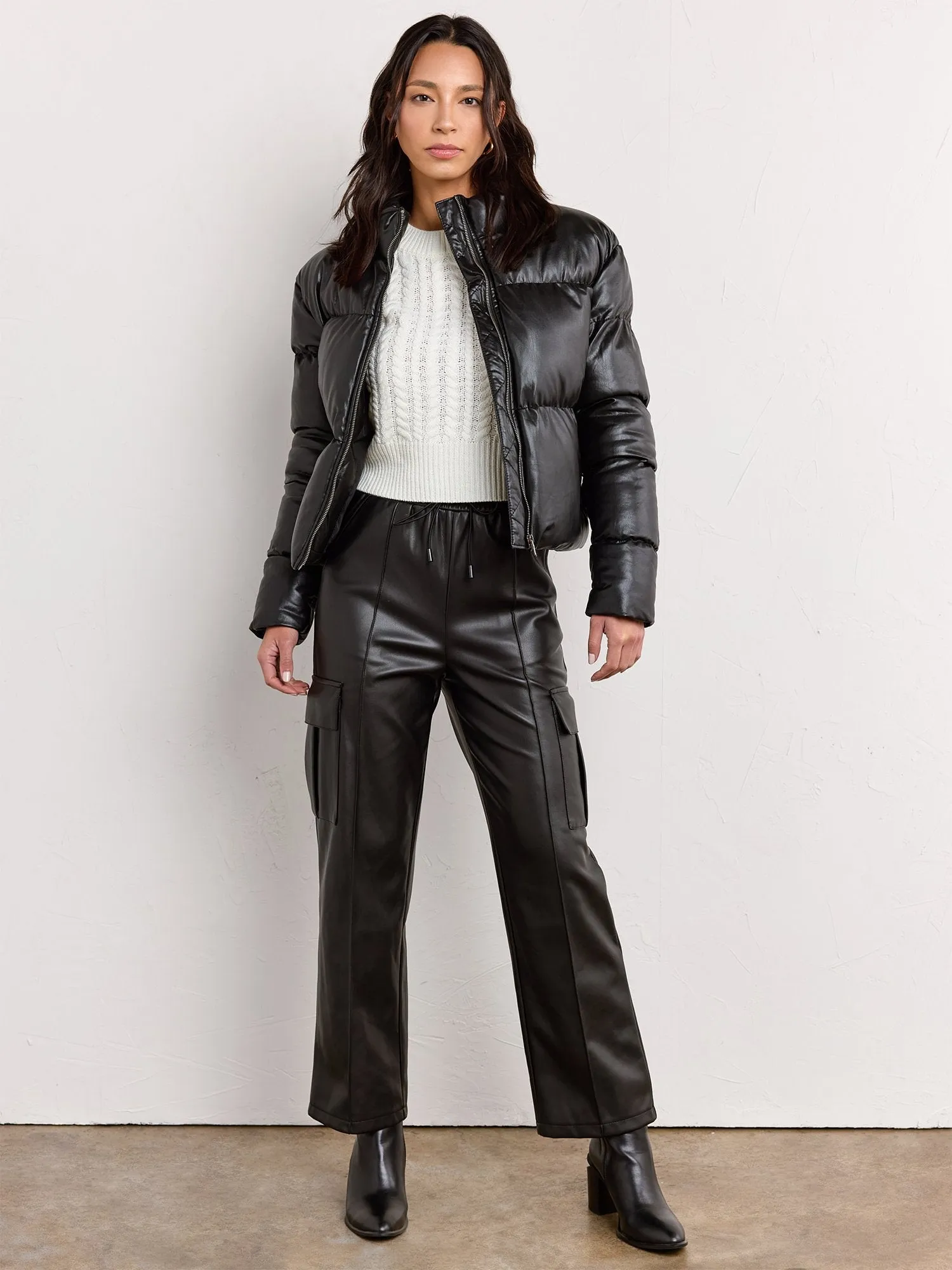 Hyfve Faux Leather Puffer Jacket - Brands We Love