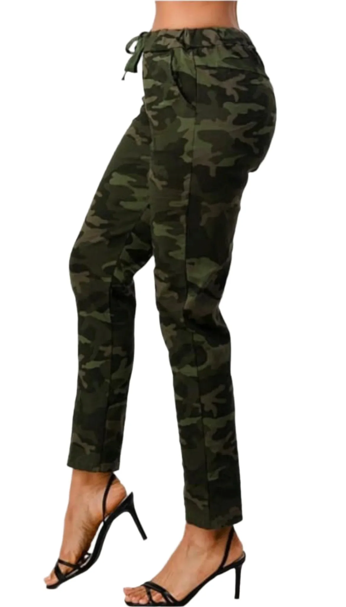 Joggers, camo pants drawstring waist, loose fitting