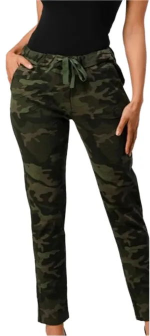 Joggers, camo pants drawstring waist, loose fitting