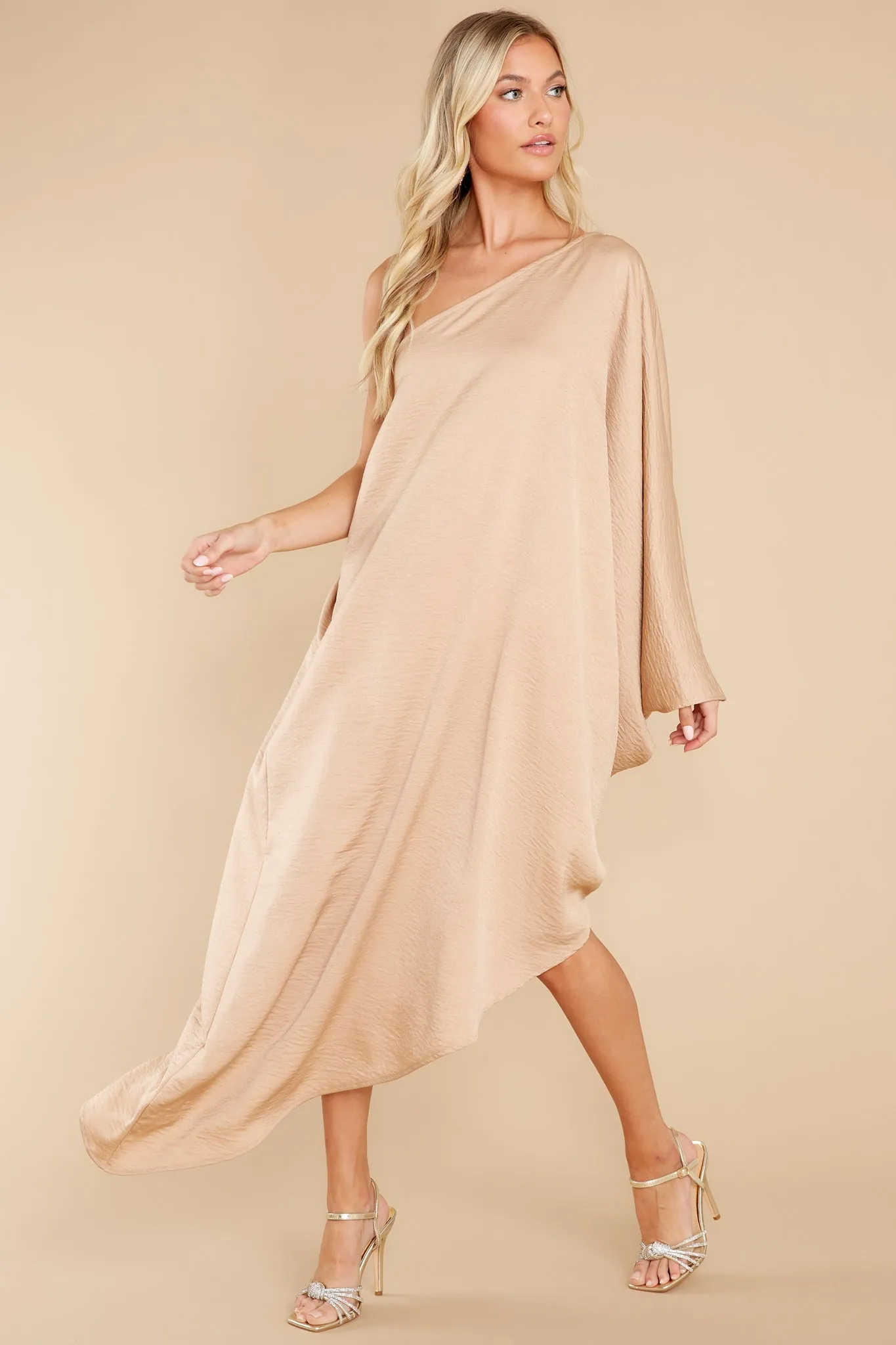 Like Royalty Light Tan Maxi Dress