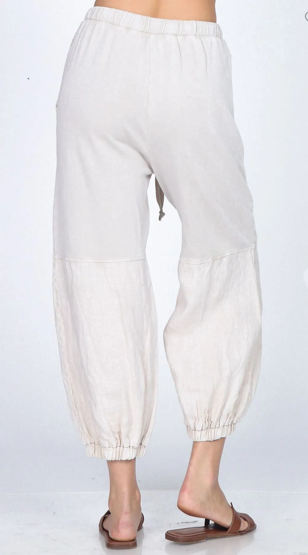 Luxury Linen Mineral Washed Joggers Made in USA