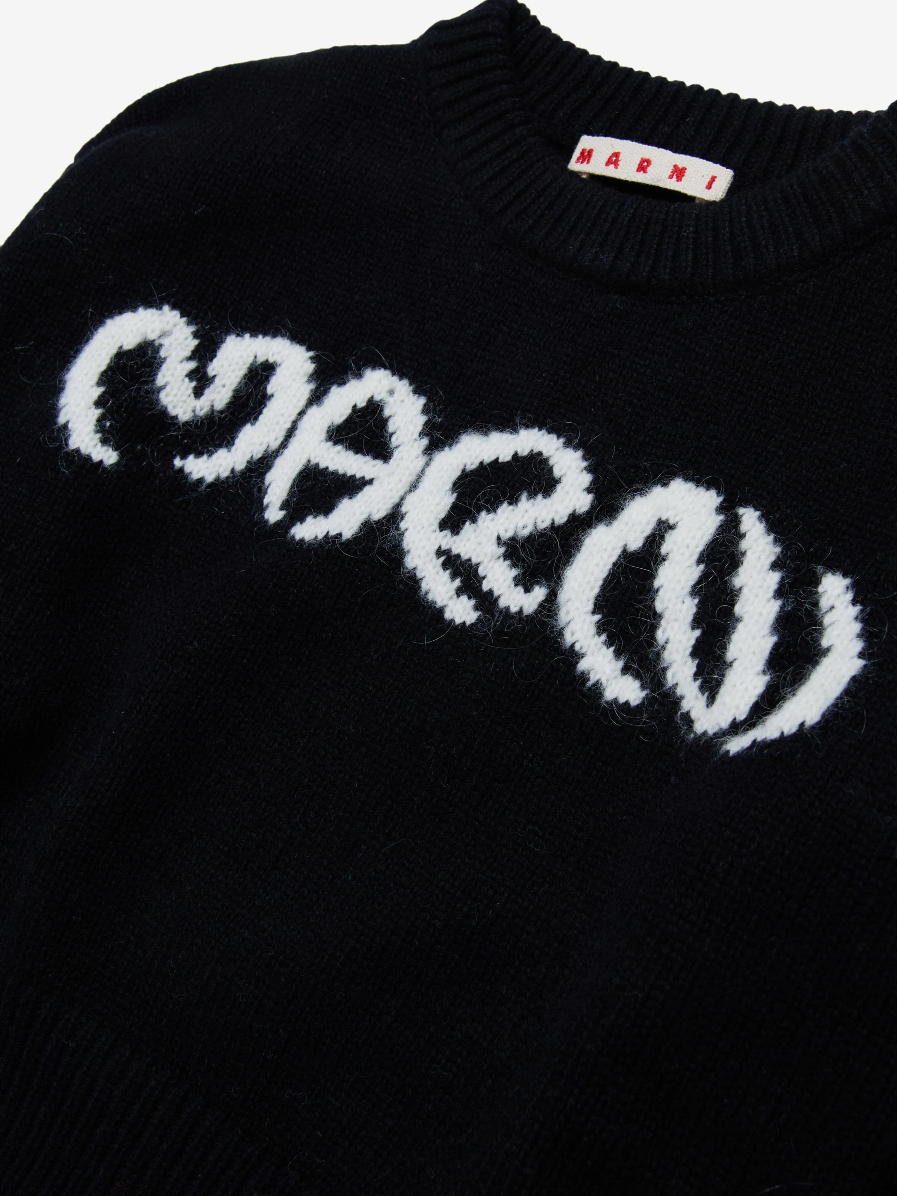 MARNI Girls Logo Knitted Jumper in Black