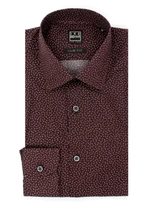 Maroon Graphic Print Sport Shirt