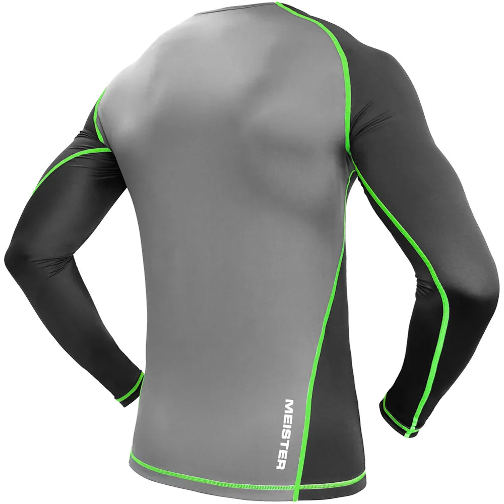 Meister Rush Long-Sleeve Rash Guard - Black/Neon Green