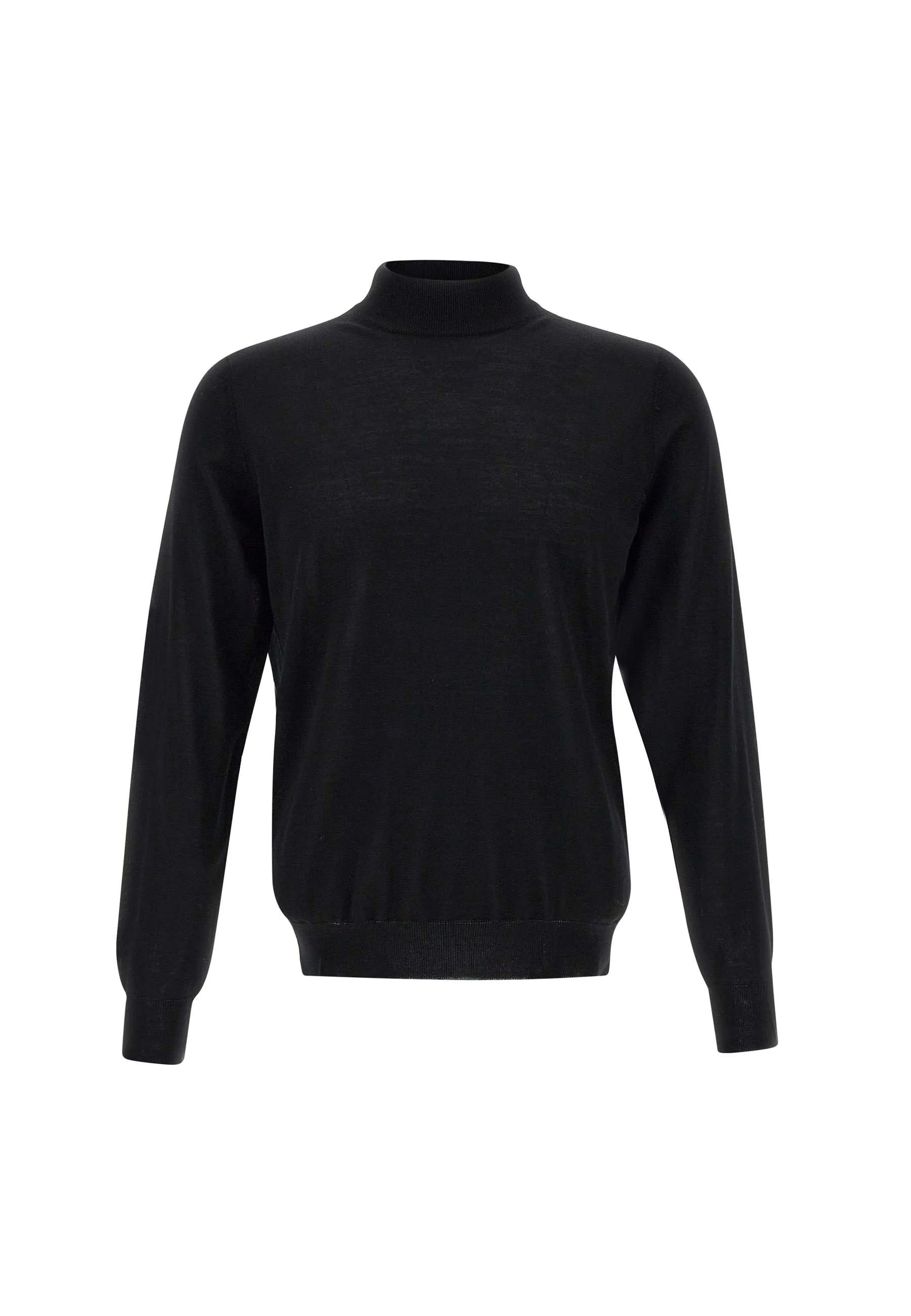 Men's Black Merino Wool Sweater