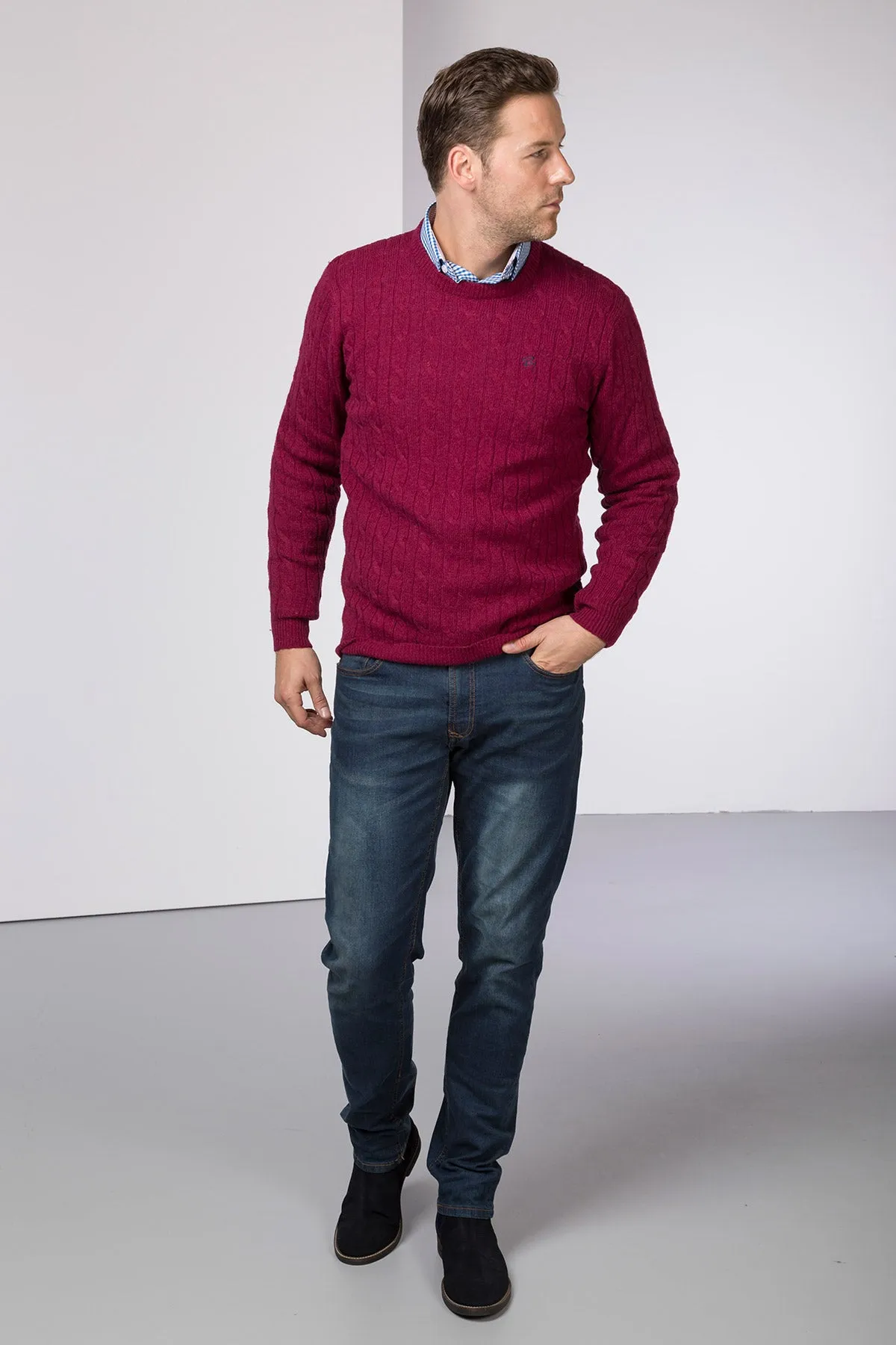 Men's Crew Neck Lambswool Jumper