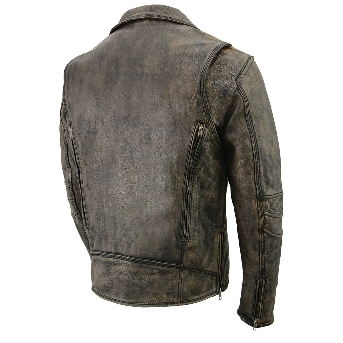 Milwaukee Leather MLM1515 Men's Classic Beltless Distressed Brown