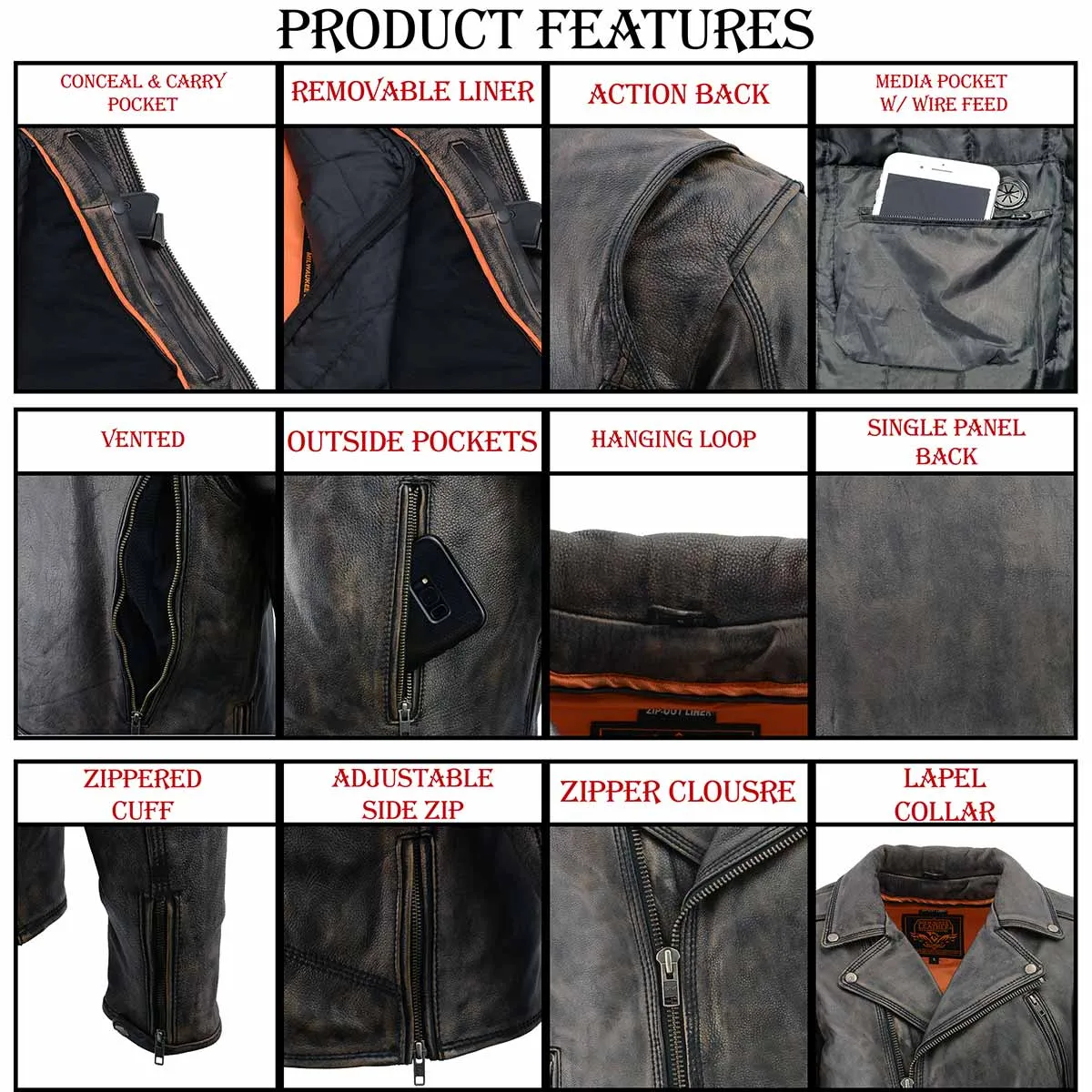 Milwaukee Leather MLM1515 Men's Classic Beltless Distressed Brown