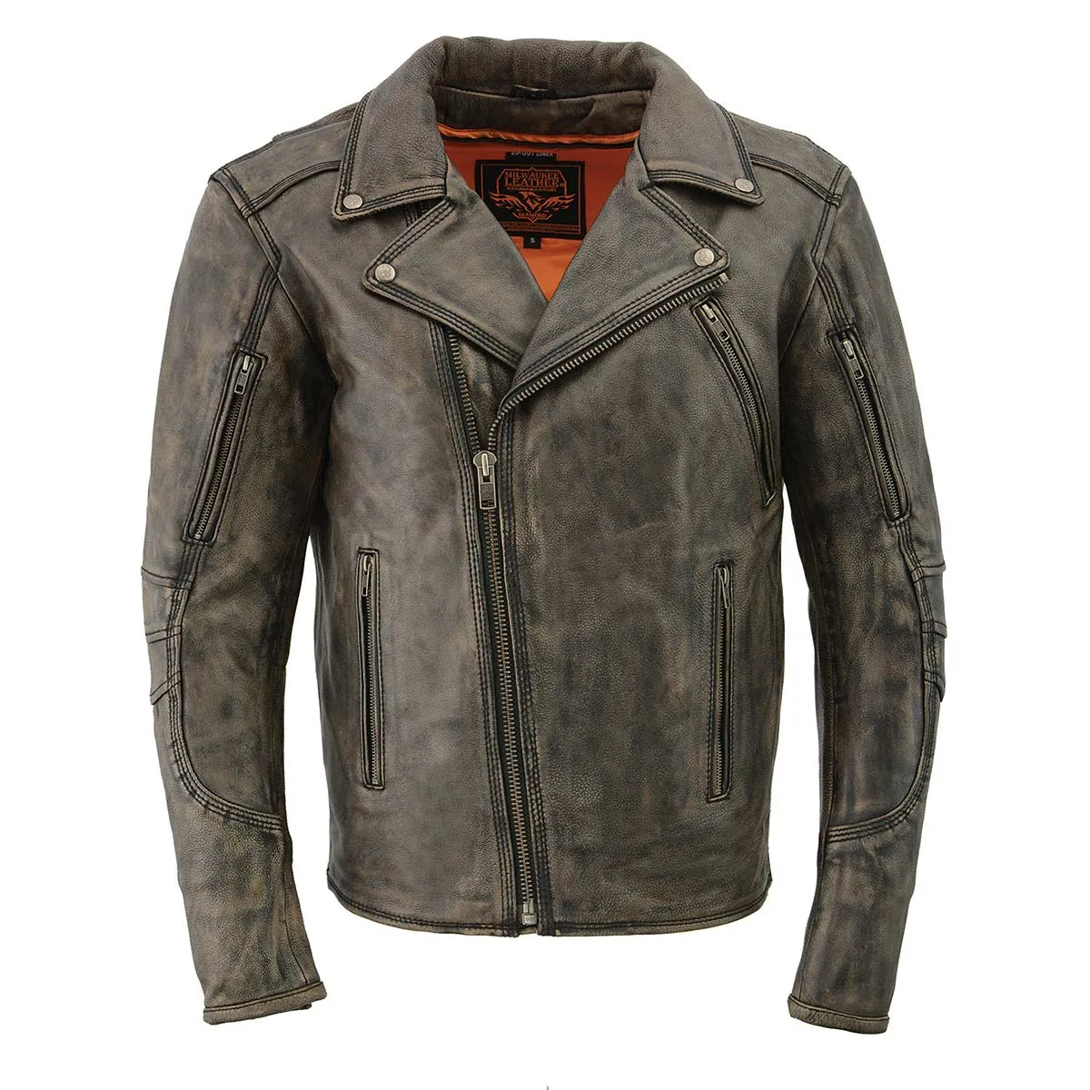 Milwaukee Leather MLM1515 Men's Classic Beltless Distressed Brown