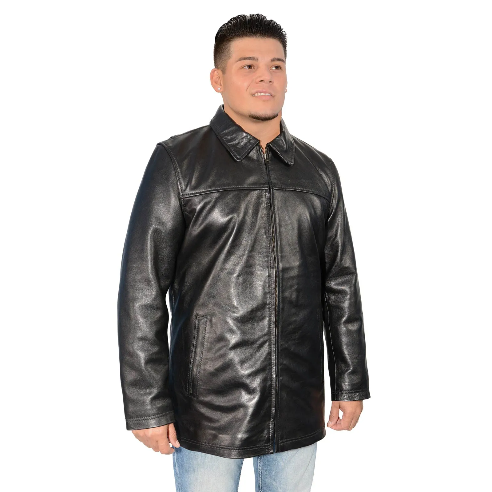 Milwaukee Leather SFM1820 Men's Classic 'JD' Black Lambskin Leather