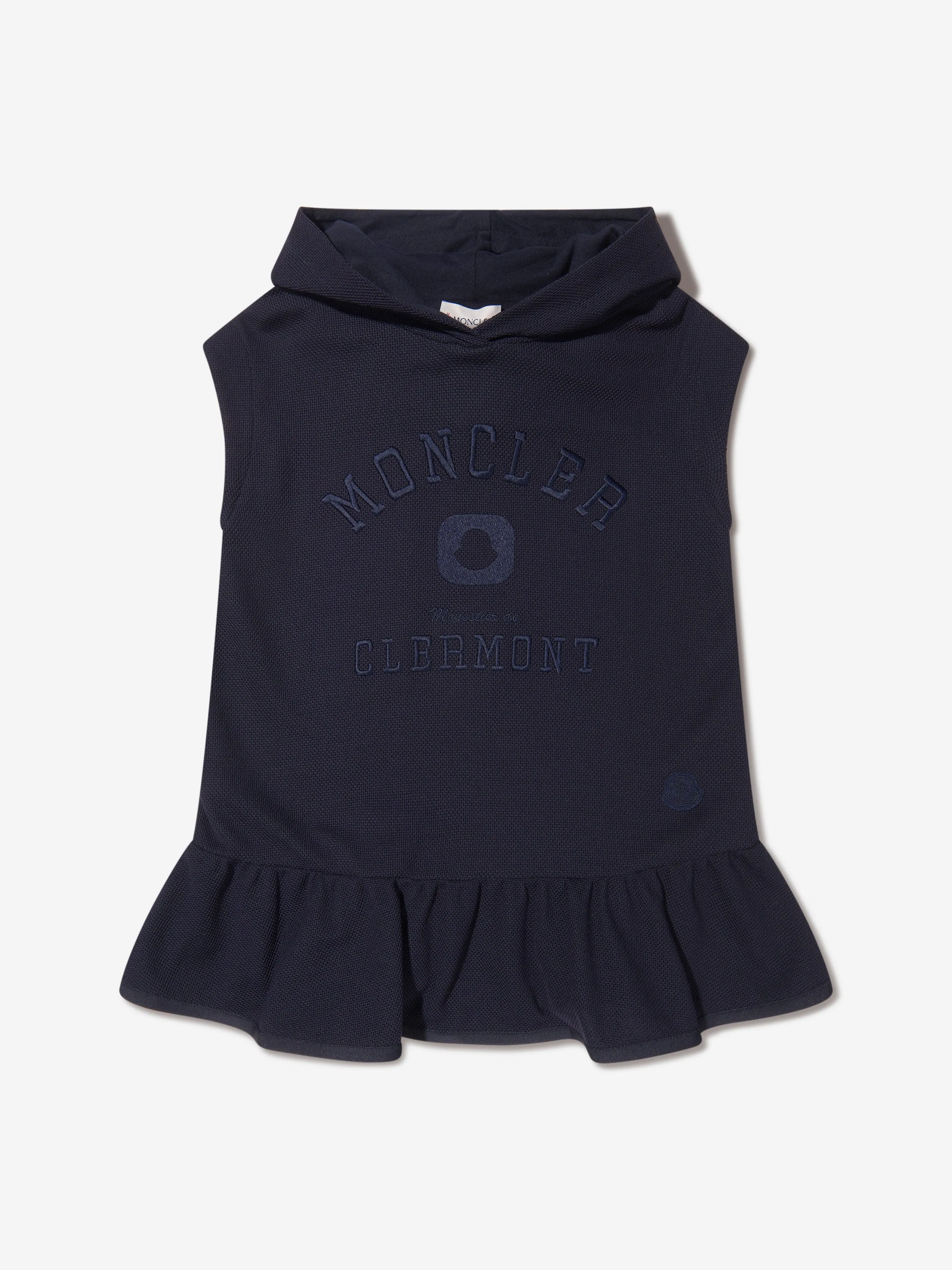 Moncler Enfant Girls Sleeveless Hooded Dress in Navy