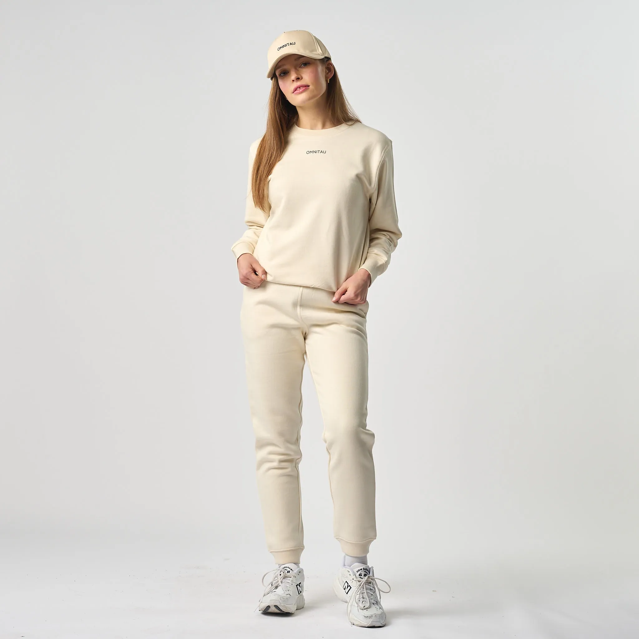 Omnitau Women's Tulsa Organic Cotton Casual Fit Jogger Sweat Pants - Cream