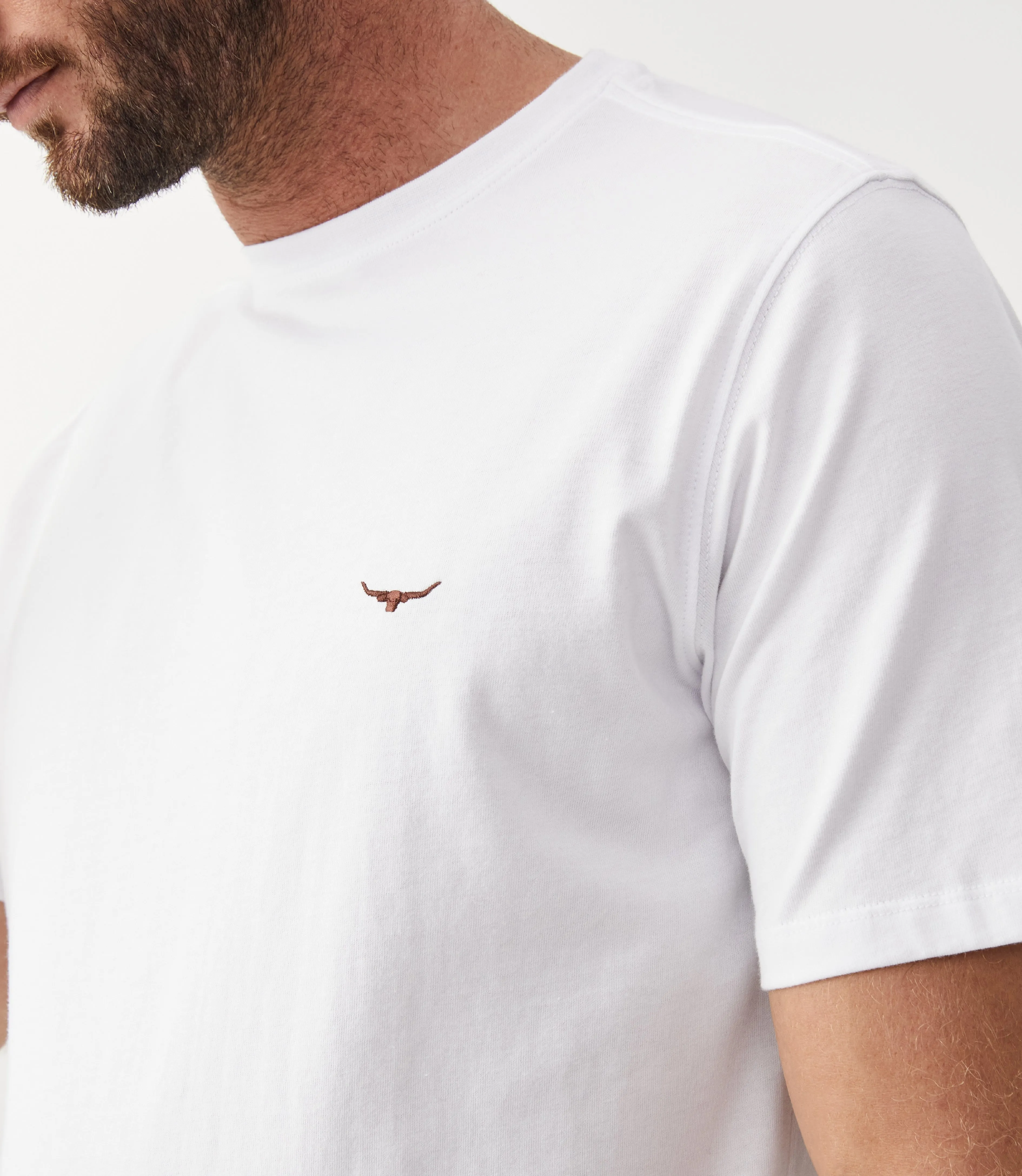 Parson T-Shirt - White/Chestnut