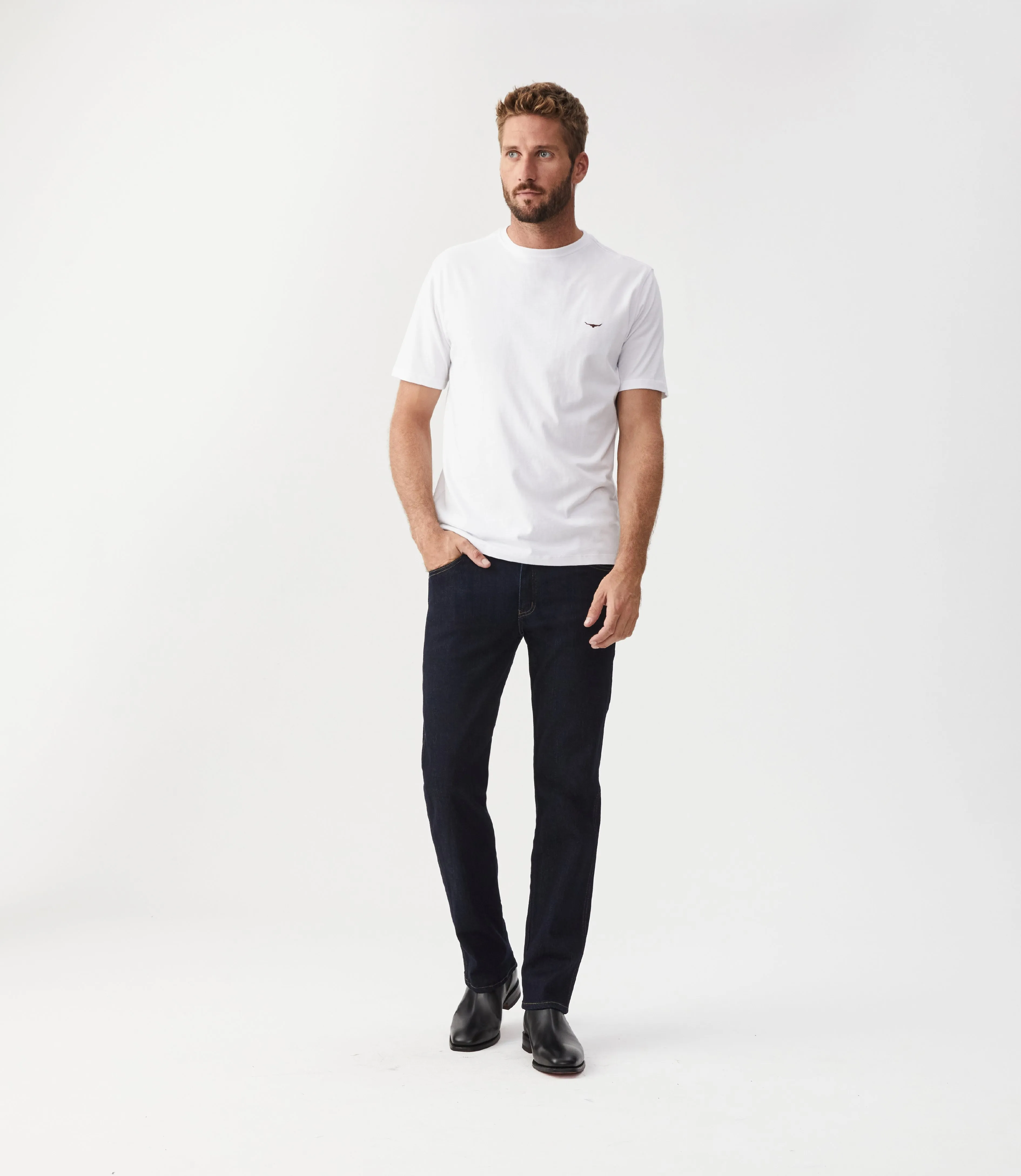 Parson T-Shirt - White/Chestnut