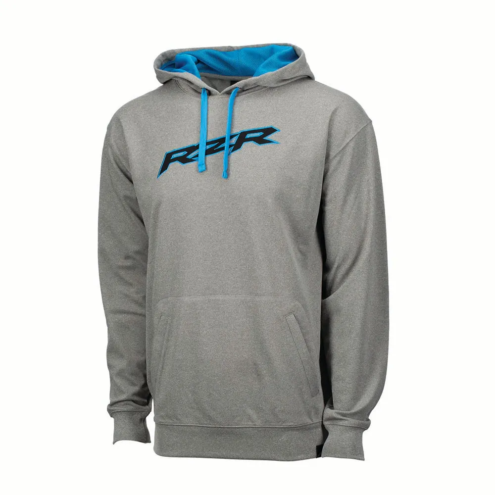 Polaris  Gray Mens Vapor RZR Hoodie Lightweight Quick-Drying Pullover Comfy