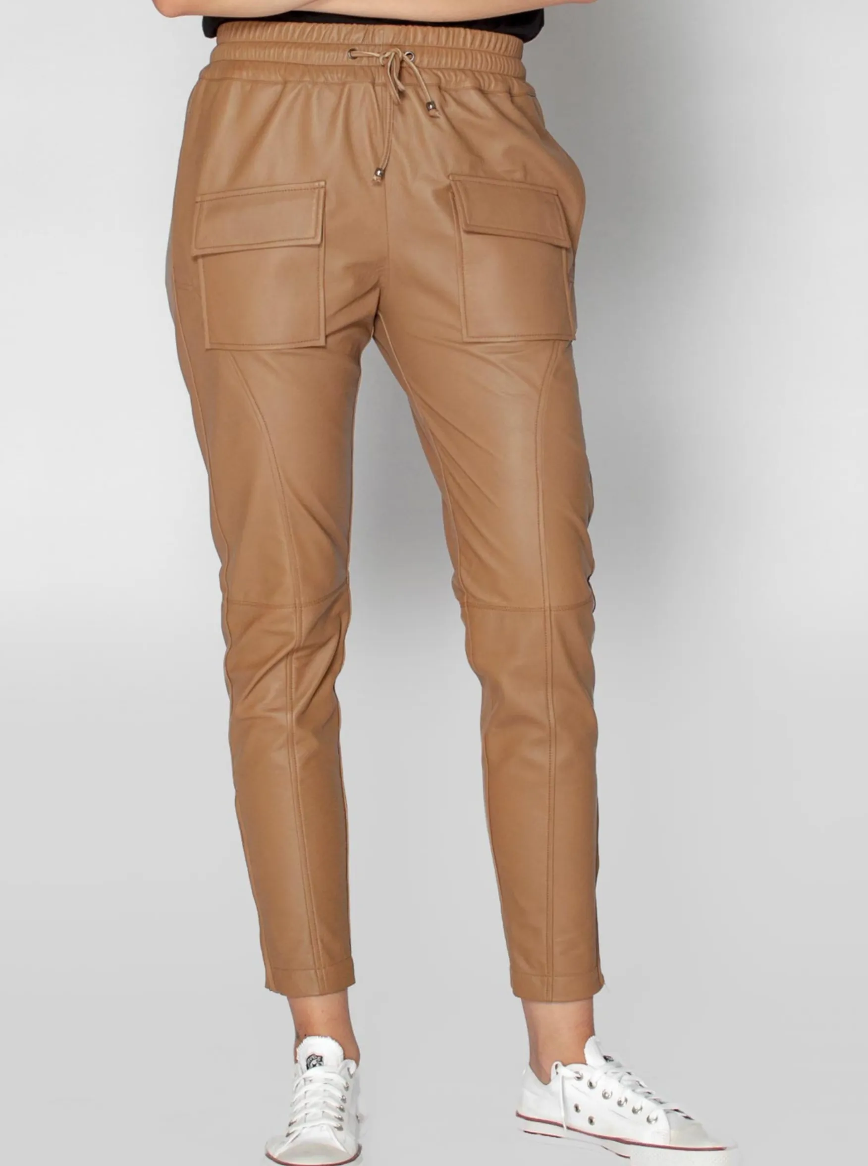 RYDER LEATHER CARGO PANT - MOCHA