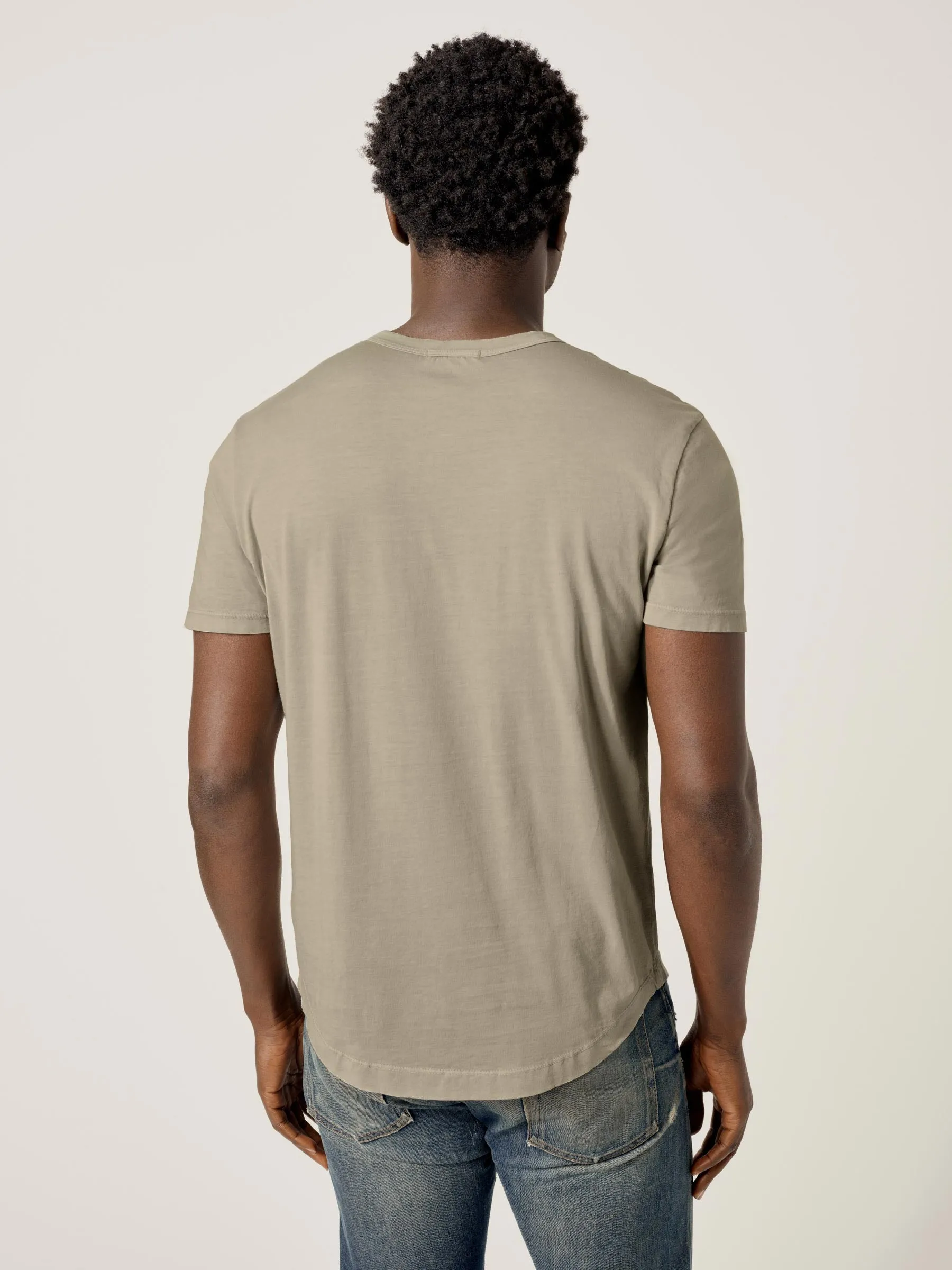 Saddle Venice Wash Slub Curved Hem Tee