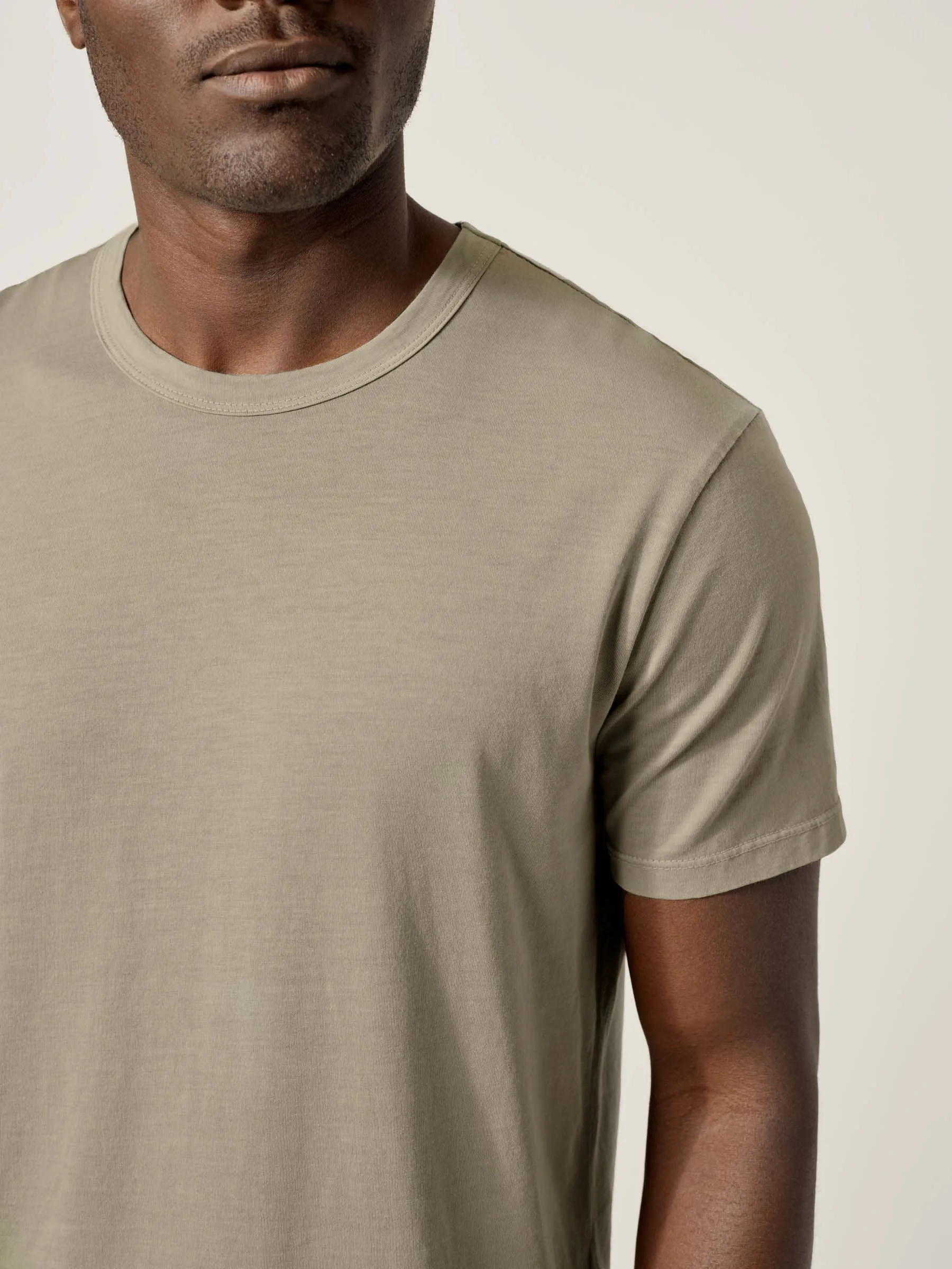 Saddle Venice Wash Slub Curved Hem Tee