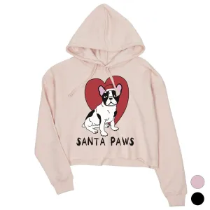 Santa Paws Womens Crop Hoodie