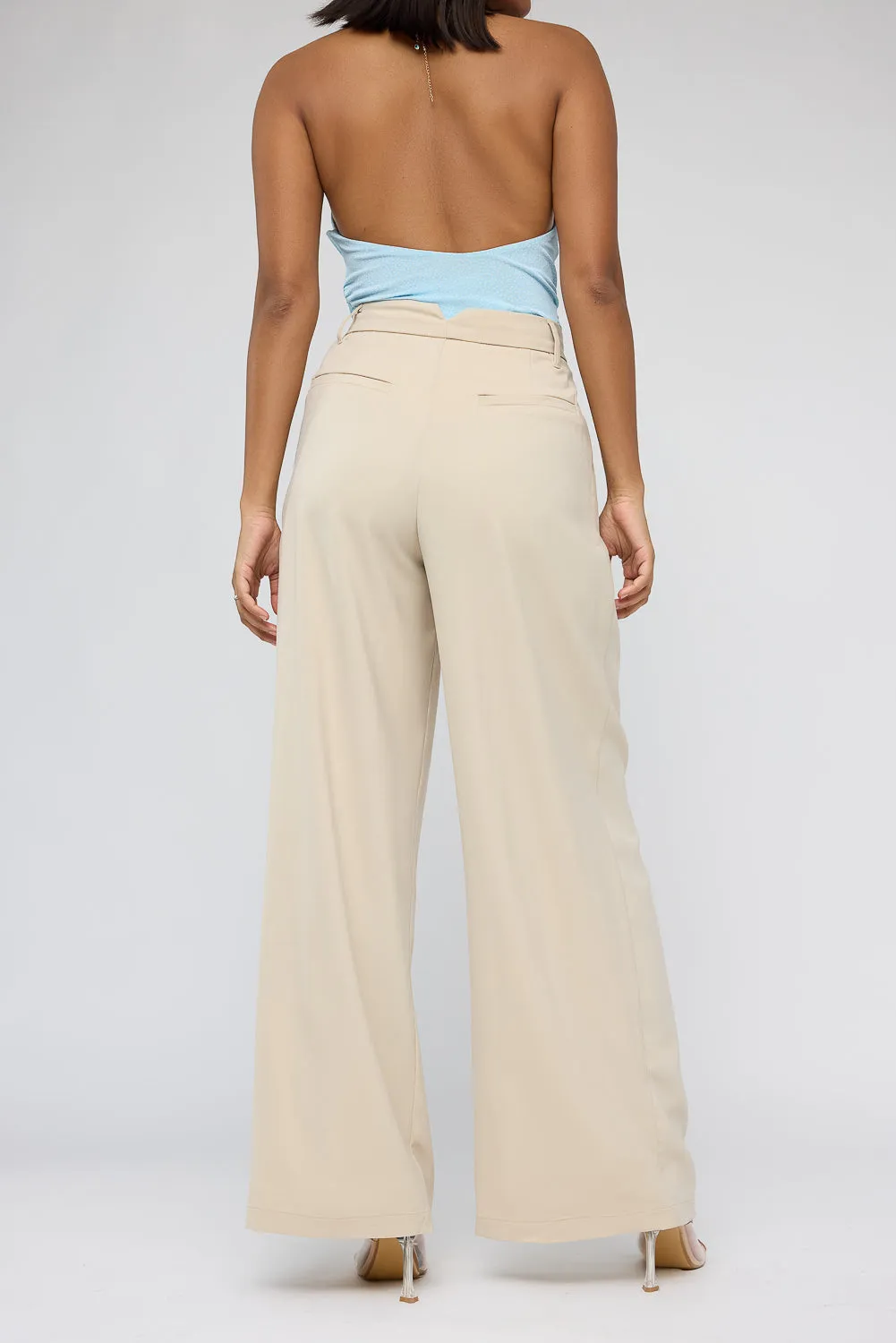 Soft Caramel Super Flared Korean Pants