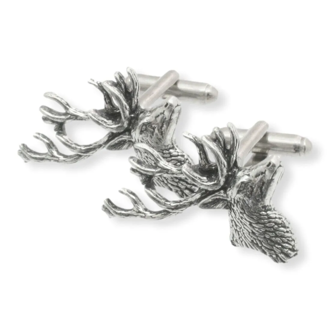 Stag Head Pewter Cufflinks Hunting