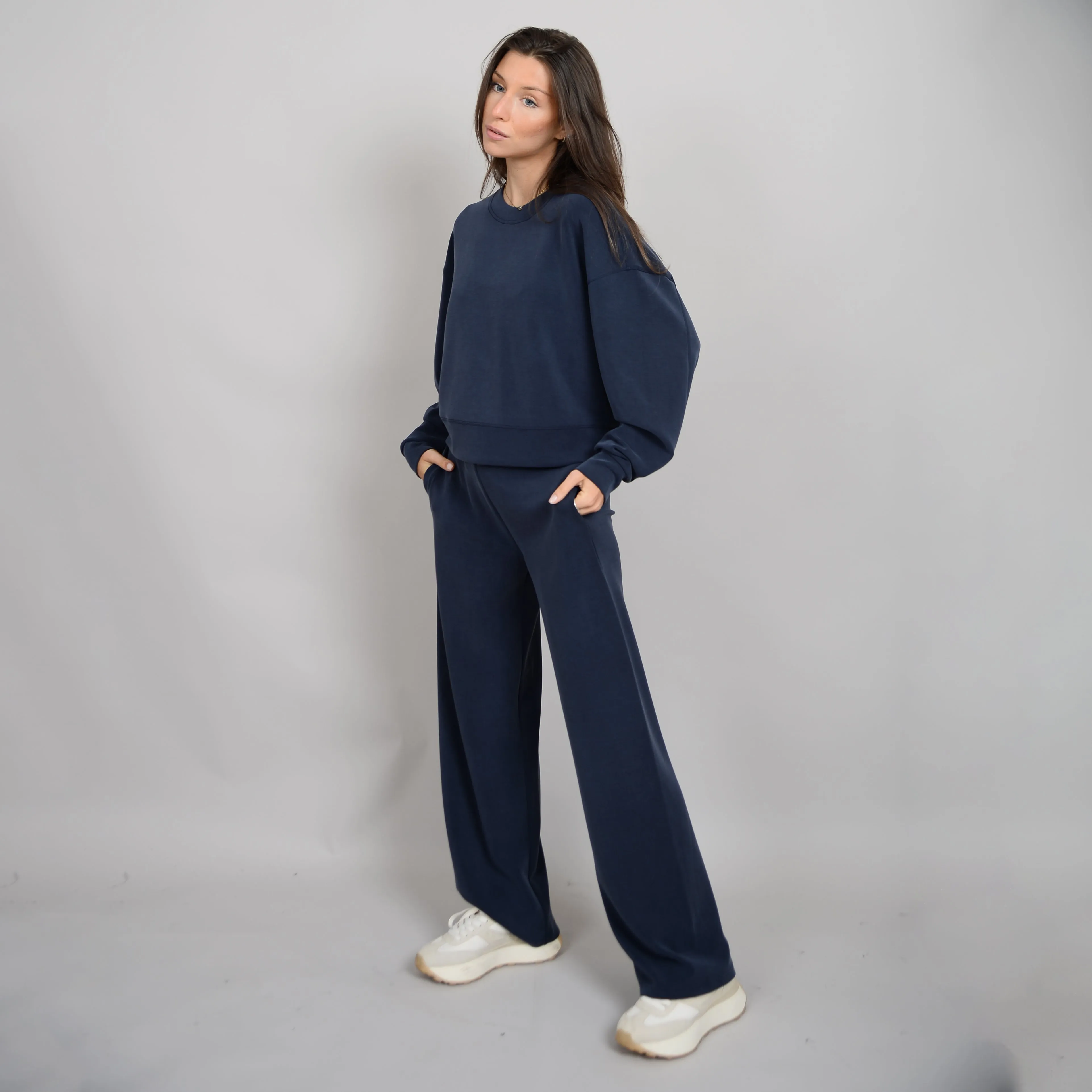 Victoria Super Soft Modal Wide Leg Pants Navy